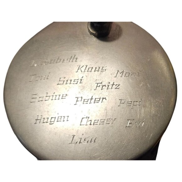 VINTAGE GERMAN LIDDED GLAZED POTTERY STEIN * ROYAL BAVARIAN INFANTRY * apx 9" - Picture 3 of 15